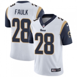 Nike Rams #28 Marshall Faulk White Mens Stitched NFL Vapor Untouchable Limited Jersey