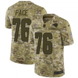 Nike Rams #76 Orlando Pace Camo Mens Stitched NFL Limited 2018 Salute To Service Jersey