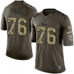 Nike Rams #76 Orlando Pace Green Mens Stitched NFL Limited Salute to Service Jersey