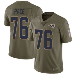 Nike Rams #76 Orlando Pace Olive Mens Stitched NFL Limited 2017 Salute to Service Jersey