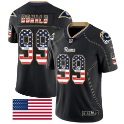 Nike Rams #99 Aaron Donald Black Men Stitched NFL Limited Rush USA Flag Jersey