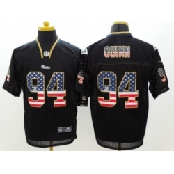 Nike St. Louis Rams 94 Robert Quinn Black Elite USA Flag Fashion NFL Jersey