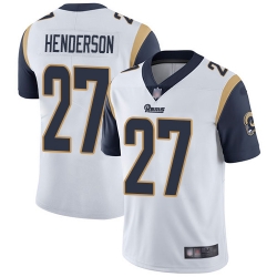 Rams 27 Darrell Henderson White Men Stitched Football Vapor Untouchable Limited Jersey