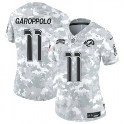 Women Los Angeles Rams 11 Jimmy Garoppolo 2024 F U S E Arctic Camo Salute To Service Limited Stitched Football Jersey