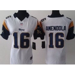 Women Nike St. Louis Rams 16 Danny Amendola White LIMITED Jerseys