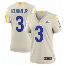 Women's Los Angeles Rams #3 Odell Beckham Jr. Bone Vapor Untouchable Limited Stitched Jersey