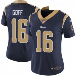 Womens Nike Los Angeles Rams 16 Jared Goff Navy Blue Team Color Vapor Untouchable Limited Player NFL Jersey