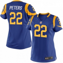 Womens Nike Los Angeles Rams 22 Marcus Peters Game Royal Blue Alternate NFL Jersey