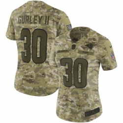 Womens Nike Los Angeles Rams 30 Todd Gurley Limited Camo 2018 Salute to Service NFL Jersey