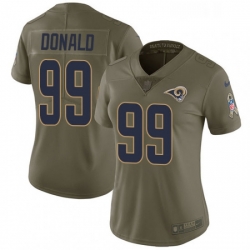 Womens Nike Los Angeles Rams 99 Aaron Donald Limited Olive 2017 Salute to Service NFL Jersey