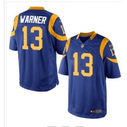 Nike Rams #13 Kurt Warner Royal Blue Alternate Youth Stitched NFL Elite Jersey