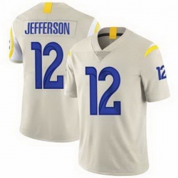 Youth Los Angeles Rams #12 Van Jefferson Bone Stitched Football Limited Jersey