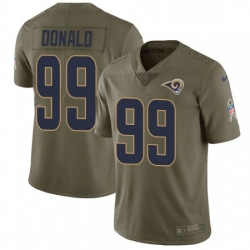 Youth Nike Los Angeles Rams 99 Aaron Donald Limited Olive 2017 Salute to Service NFL Jersey