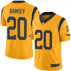 Youth Rams 20 Jalen Ramsey Gold Stitched Football Limited Rush Jersey