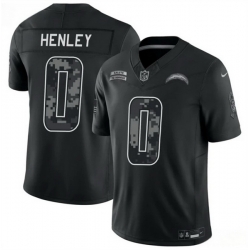 Men Los Angeles Chargers 0 Daiyan Henley Black F U S E 2026 Salute to Service Limited Stitched Football Jersey