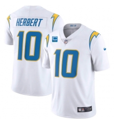 Men Los Angeles Chargers 2022 #10 Justin Herbert White With 2-star C Patch Vapor Untouchable Limited Stitched Jersey