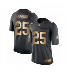 Men Los Angeles Chargers 25 Melvin Gordon Limited Black Gold Salute to Service Football Jersey