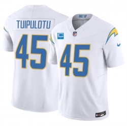 Men Los Angeles Chargers  45 Tuli Tuipulotu White 2026 F U S E  1 Star C Patch Vapor Limited Stitched Football Jersey