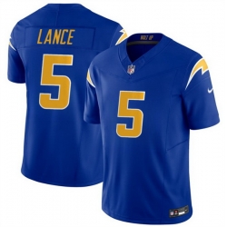 Men Los Angeles Chargers 5 Trey Lance Royal 2026 F U S E Vapor Limited Stitched Football Jersey