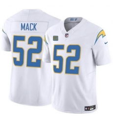 Men Los Angeles Chargers 52 Khalil Mack White 2024 F U S E  With 4 Star C Patch Vapor Untouchable Limited Stitched Jersey