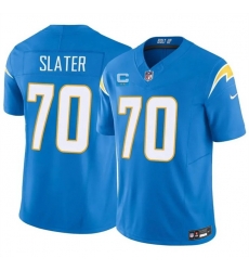 Men Los Angeles Chargers  70 Rashawn Slater Blue 2026 F U S E  2 Star C Patch Vapor Limited Stitched Football Jersey