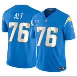 Men Los Angeles Chargers  76 Joe Alt Blue 2026 F U S E  2 Star C Patch Vapor Limited Stitched Football Jersey
