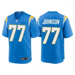 Men Los Angeles Chargers 77 Zion Johnson Blue Limited Stitched jersey