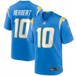 Men Nike Los Angeles Chargers 10 Justin Herbert Light Blue Vapor Limited Jersey