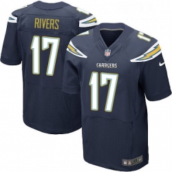 Men Nike Los Angeles Chargers 17 Philip Rivers Elite Navy Blue Team Color NFL Jersey