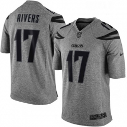 Men Nike Los Angeles Chargers 17 Philip Rivers Limited Gray Gridiron NFL Jersey