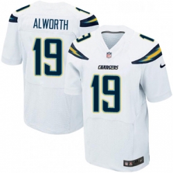 Men Nike Los Angeles Chargers 19 Lance Alworth Elite White NFL Jersey