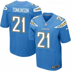 Men Nike Los Angeles Chargers 21 LaDainian Tomlinson Elite Electric Blue Alternate NFL Jersey