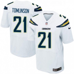 Men Nike Los Angeles Chargers 21 LaDainian Tomlinson Elite White NFL Jersey