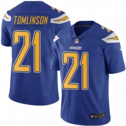 Men Nike Los Angeles Chargers 21 LaDainian Tomlinson Limited Electric Blue Rush Vapor Untouchable NFL Jersey