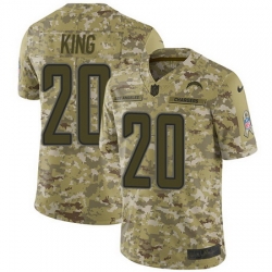 Nike Chargers #20 Desmond King Camo Mens Stitched NFL Limited 2018 Salute To Service Jersey