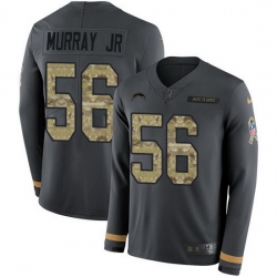 Nike Chargers 56 Kenneth Murray Jr Anthracite Salute to Service Men Stitched NFL Limited Therma Long Sleeve Jersey