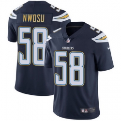 Nike Chargers #58 Uchenna Nwosu Navy Blue Team Color Mens Stitched NFL Vapor Untouchable Limited Jersey