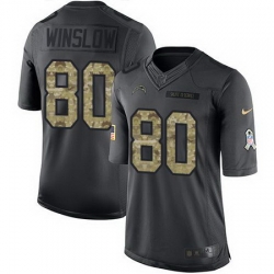 Nike Chargers #80 Kellen Winslow Black Mens Stitched NFL Limited 2016 Salute to Service Jersey