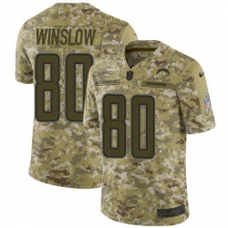 Nike Chargers #80 Kellen Winslow Camo Mens Stitched NFL Limited 2018 Salute To Service Jersey