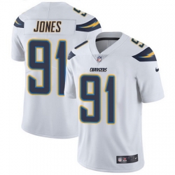 Nike Chargers #91 Justin Jones White Mens Stitched NFL Vapor Untouchable Limited Jersey