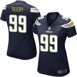 Chargers 99 Jerry Tillery Navy Blue Team Color Women Stitched Football Elite Jersey