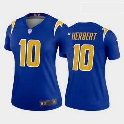 Women Nike Los Angeles Chargers 10 Justin Herbert Blue Alternate Vapor Limited Jersey