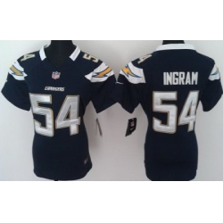 Women Nike San Diego Chargers #54 Melvin Ingram Dark Blue Nike NFL Jerseys