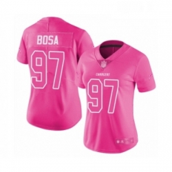 Womens Los Angeles Chargers 97 Joey Bosa Limited Pink Rush Fashion Football Jersey