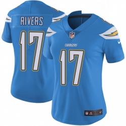 Womens Nike Los Angeles Chargers 17 Philip Rivers Electric Blue Alternate Vapor Untouchable Limited Player NFL Jersey