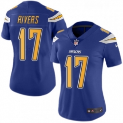 Womens Nike Los Angeles Chargers 17 Philip Rivers Limited Electric Blue Rush Vapor Untouchable NFL Jersey