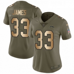 Womens Nike Los Angeles Chargers 33 Derwin James Limited Olive Gold 2017 Salute to Service NFL Jersey