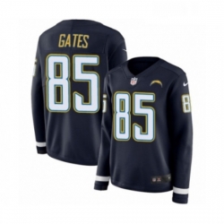 Womens Nike Los Angeles Chargers 85 Antonio Gates Limited Navy Blue Therma Long Sleeve NFL Jersey