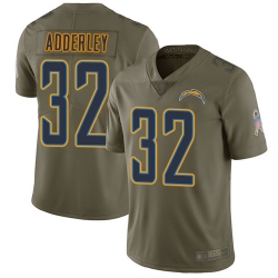 Chargers 32 Nasir Adderley Olive Youth Stitched Football Limited 2017 Salute to Service Jersey