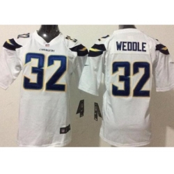 Youth Nike San Diego Chargers 32 Eric Weddle White Stitched NFL New Elite Jersey